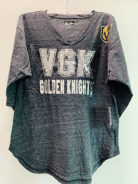 Vegas Golden Knight 3/4 Sleeve Sequin Shirt